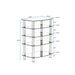 5-Tier Tempered Glass Side Table Stainless Steel Frame End Table for Living Room, Bedroom, Black - DTYStore
