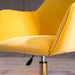 Modern Velvet Fabric Material Adjustable Height 360 Revolving Home Office Chair With Gold Metal Legs And Universal Wheels For Indoor,Yellow - DTYStore