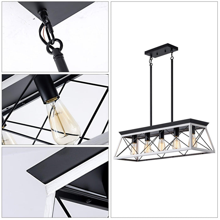 5-Light Farmhouse Chandeliers For Dining Room white(No Bulbs) - DTYStore