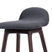 28.5' Mid-Century Modern Upholstered Low Back Barstools (Set of 2), Charcoal, Walnut Finish - DTYStore