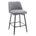 Counter Height Swivel Bar Stools Set of 2, 360° Swivel Upholstered Barstools with Back and Metal Legs, 25.6' Seat Height,Counter Stools for Kitchen Island and Pub,Linen Cloth,Grey - DTYStore