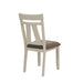 Set of 2 Dining Chairs with Upholstered Seat, Grey and White - DTYStore