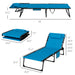 Outsunny Folding Chaise Lounge Set with 5-level Reclining Back, Outdoor Lounge Tanning Chair with Padded Seat, Side Pocket & Headrest for Beach, Yard, Patio, Sky Blue - DTYStore