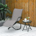 Rocking Sun Lounger, Chaise Lounge Rocker for Sunbathing, Sun Tanning, Foldable, Portable Outdoor Patio Chair, Brown - DTYStore