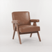 Hengming wooden leg leisure chair with handrails, cushions.uitable for living room, bedroom, study and other occasions, set of 1