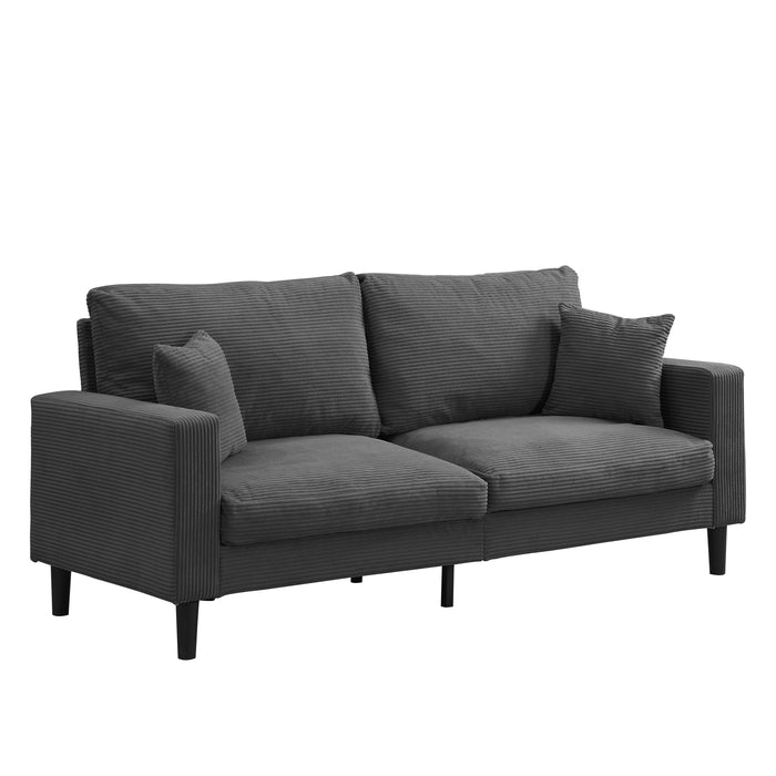 Two Piece Sofa Set,Living Room Three seater+Two seater,Comfy,Modern Upholstered Sofa,Living Room Bedroom Apartment Small Space,Corduroy,Dark grey