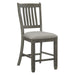 Antique Gray Finish Counter Height Chairs 2pc Set Dining Room Furniture Upholstered Seat Wooden Chairs Classic Style - DTYStore