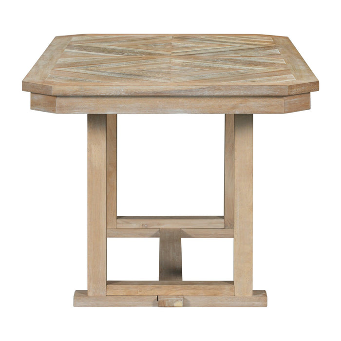 6-Piece Rubber Wood Dining Table Set with Beautiful Wood Grain Pattern Tabletop Solid Wood Veneer and Soft Cushion (Natural Wood Wash) - DTYStore