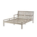 Outdoor Daybed, Patio Daybed with Four Pillows, Wooden Outdoor Bed with Curved Armrests for Poolside, Backyard, Garden (Gray+Beige Cushion) - DTYStore