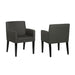 Set of 2 Charcoal Grey Fabric Upholstered Dining Arm Chairs, Grey - DTYStore