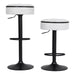Round Storage Bar Stool Set of 2, White Faux Leather Height Adjustable Barstool, 360°Counter Height Swivel Stool, Armless Bar Chair with Metal Frame for Kitchen Counter Dining Living Room - DTYStore