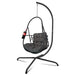 Swing Egg Chair with Stand Indoor Outdoor Wicker Rattan Patio Basket Hanging Chair with C Type bracket , with cushion and pillow,Patio Wicker folding Hanging Chair( Special construction cup holder - DTYStore