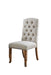 Contemporary Ivory Fabric 2pcs Side Chairs Bold Sturdy Design Rustic Oak Solidwood Tufted Back Nailhead Dining Chairs Furniture - DTYStore