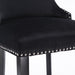 Furniture,Contemporary Velvet Upholstered Wing-Back Barstools with Button Tufted Decoration and Wooden Legs, and Chrome Nailhead Trim, Leisure Style Bar Chairs,Bar stools,Set of 2 (Black),SW1824BK - DTYStore