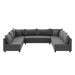 116*86'' Modular Sectional Sofa,Reversible U Shaped Chenille Couch Set,Free Combination,Minimalist Style Indoor Furniture,Oversized 8 Seat Convertible Sofa for Living Room,Apartment,2 Colors - DTYStore