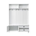 Modern Style Hall Tree with Storage Cabinet and 2 Large Drawers, Widen Mudroom Bench with 5 Coat Hooks, White - DTYStore