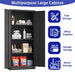 71"H Metal Garage Storage Cabinet, Black Tool Steel Locking Cabinet with Doors and 3 Shelves, Tall Cabinets for Garage Storage Systems Lockable File Cabinet for Home Office, Classroom/Pantry - DTYStore