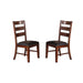 Sara Ladder Back Dining Side Chairs in Brown, Set of 2 - DTYStore
