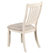 White Classic 2pcs Dining Chairs Set Rubberwood Beige Fabric Cushion Seats Slats Backs Dining Room Furniture Side Chair - DTYStore