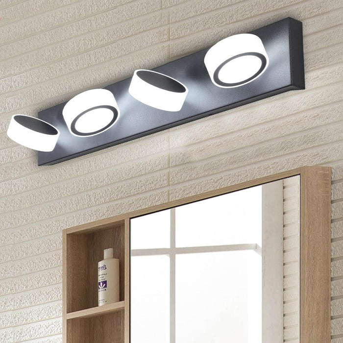 LED Modern Black 4-Light Vanity Lights Fixtures Over Mirror Bath Wall Lighting - DTYStore