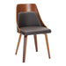 Anabelle Mid-Century Modern Dining/Accent Chair in Walnut Wood and Brown Faux Leather by LumiSource - Set of 2 - DTYStore