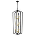 12-Light Lantern Tired Farmhouse Ceiling Hanging Light Black Chandelier Metal Modern Pendant Light Fixtures for Kitchen Island Dining Room Living Room Foyer Entryway(E12 Bulbs Not Included)