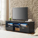 Black morden TV Stand with LED Lights,high glossy front TV Cabinet,can be assembled in Lounge Room, Living Room or Bedroom,color:Black - DTYStore