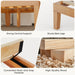 King Size Wood Bed Frame, No Spring Needed, 12in Wooden Platform Bed Frame Mattress Foundation with Support Slats, Natural Pine - DTYStore