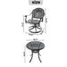 3-Piece All-Weather Cast Aluminum Dining Set, Include 2 Swivel Chairs and 30.71' Round Table With Black Frame - DTYStore