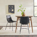 Modern Upholstered Dining Chair with Metal X Base, Set of 2, Black - DTYStore