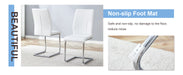 Set of 6 dining chairs, white dining chair set, PU material high backrest seats and sturdy leg chairs, suitable for restaurants, kitchens, living rooms - DTYStore