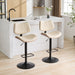 Walnut Bentwood Bar Stools Mid Century Modern Adjustable Counter Height Black Leather Upholstered 360°Swivel Bar Chairs for Kitchen Island/Dining Room/Cafe, 1 chair/1carton,Beige - DTYStore