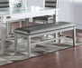 Elegant Silver Finish 1pc Dining Bench Only Rubberwood Cushion Faux Leather Seat Dining Room bench - DTYStore