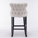 Contemporary Velvet Upholstered Wing-Back Barstools with Button Tufted Decoration and Wooden Legs, and Chrome Nailhead Trim, Leisure Style Bar Chairs,Bar stools, Set of 4 (Beige),SW1824BGx2 cartons - DTYStore