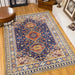 Area Rug 8x10 Vintage Bohemia Large Persian Non-slip Washable Rug For Living Room Kitchen Bedroom Living Room Abstract Geometrical Blue/Yellow - DTYStore