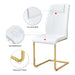 Modern dining chairs, dining room chairs, and golden leg cushioned chairs made of artificial leather, suitable for kitchens, living rooms, bedrooms, and offices. Set of 6 pieces (white+PU )C-001 - DTYStore