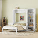 Queen Size Murphy Bed Wall Bed with Shelves,White - DTYStore