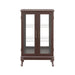 2 Doors Curio Cabinet with Tempered Glass Doors and Mirrored Back Panel, Lighted Display Cabinet for Home and Office