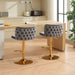 Furniture,Swivel Barstools Adjusatble Seat Height With Gold-plating Base, Classic Velvet Upholstered Bar Stools with the whole Back Tufted, for Home Pub and Kitchen Island,Gray, Set of 2 - DTYStore