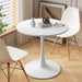 32"Modern Round Dining Table with Round MDF Table Top,Metal Base Dining Table, End Table Leisure Coffee Table,White - DTYStore