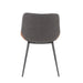 Outlaw Industrial Two-Tone Chair in Brown Faux Leather and Grey Fabric by LumiSource - Set of 2 - DTYStore