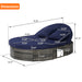 Outdoor Patio Round Daybed, Sun Bed with Adjustable Backrests and Foldable Cup Trays, Reclining Outdoor Lounger Wicker Rattan Patio Daybed with Cushions and Pillows for Backyard Poolside - DTYStore