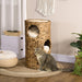 Elevated Cat Bed with Three Hideaways & Four Soft Plush Cushions, Cat Tower with Hand-Woven Materials, Multi-Layer Raised Kitten Bed Caves - DTYStore