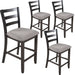 Set of 4 Wooden Counter Height Dining Chair with Padded Chairs, Espresso - DTYStore