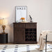 Farmhouse Buffet Cabinet with Storage Sideboard with 2 Drawers, Wine Bar Cabinet with Removable Wine Racks Storage Shelves, Liquor Coffee Bar Cupboard for Kitchen, Dining Room, Espresso L39.37''*W15.7 - DTYStore