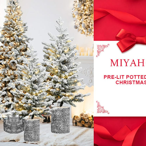 2FT Flocked Christmas Tree with Pot Base, 30 Warm White LED Lights, 189 Tips, PE+PVC Branches with 3 Pine Cones – Small Prelit Holiday Tree for Tabletop, Entryway, or Home Decor - Image 17