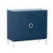 Simple Storage Cabinet Accent Cabinet with Solid Wood Veneer and Metal Leg Frame for Living Room, Entryway, Dining Room (Navy) - DTYStore