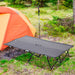 Outsunny 2 Person Folding Camping Cot for Adults, 50' Extra Wide Outdoor Portable Sleeping Cot with Carry Bag, Elevated Camping Bed, Beach Hiking, Grey - DTYStore