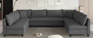 116*86'' Modular Sectional Sofa,Reversible U Shaped Chenille Couch Set,Free Combination,Minimalist Style Indoor Furniture,Oversized 8 Seat Convertible Sofa for Living Room,Apartment,2 Colors - DTYStore
