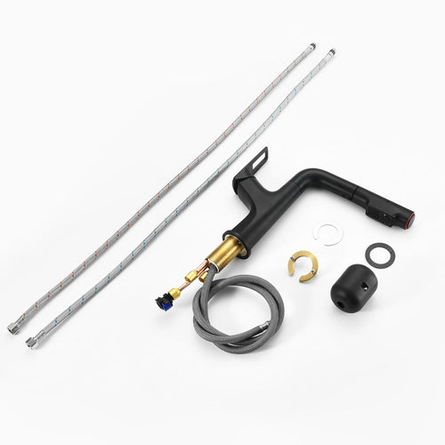 Matte Black Pull-Down Vessel Faucet with Lift Spout & Dual Spray Modes, Metal, Single Hole - Image 9